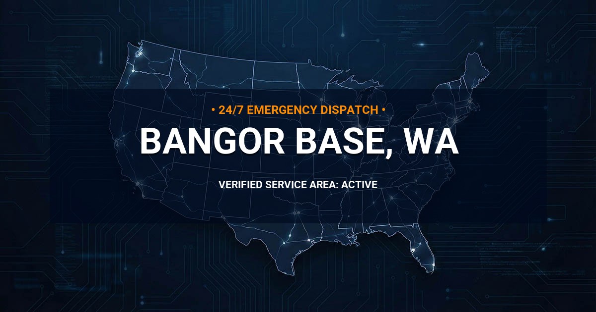 Emergency Plumbing Dispatch Map for Plumbing Services: Bangor Base, WA