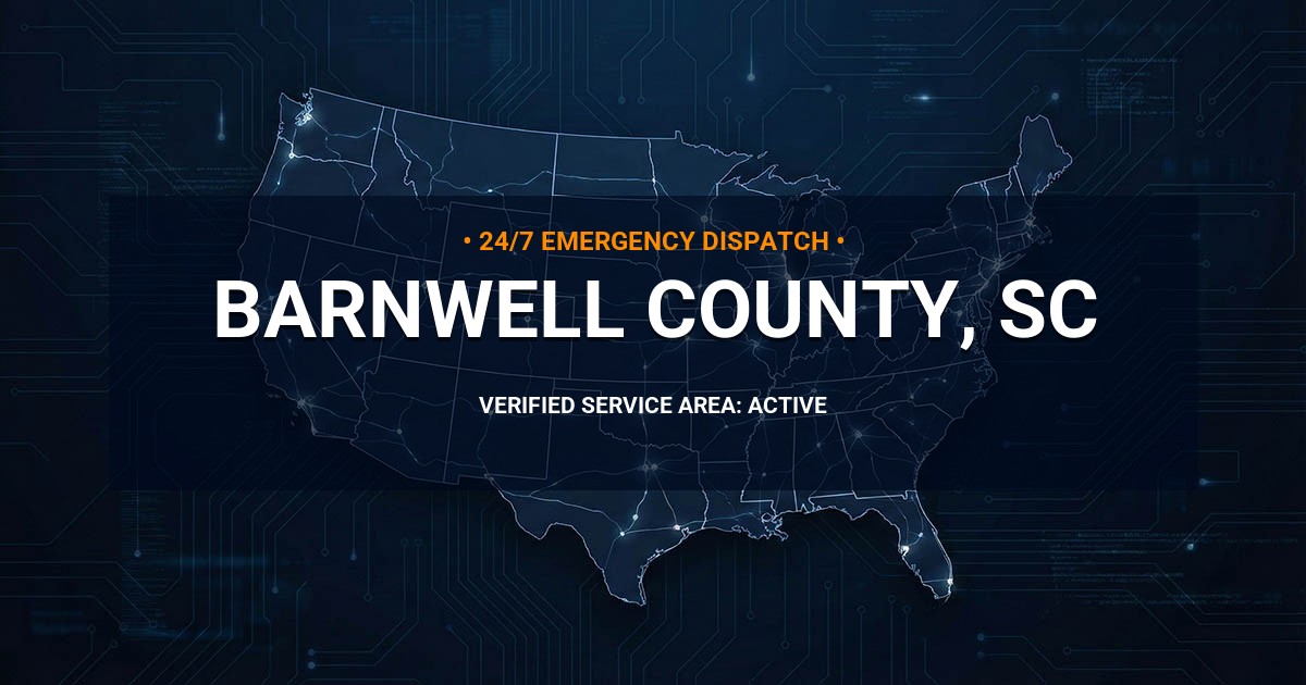 Emergency Plumbing Dispatch Map for Barnwell County Plumbing Logistics