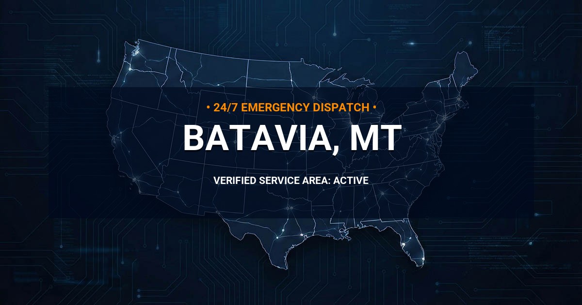 Emergency Plumbing Dispatch Map for Plumbing Services: Batavia, MT