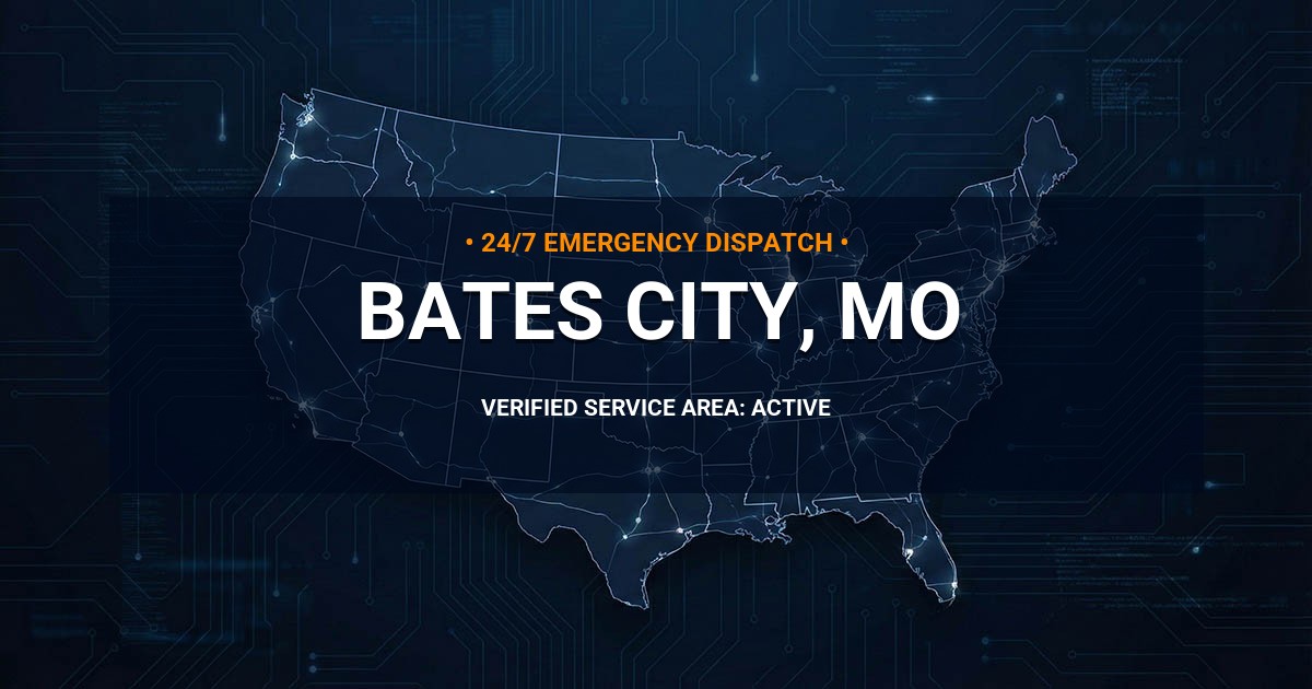 Emergency Plumbing Dispatch Map for Plumbing Services: Bates City, MO