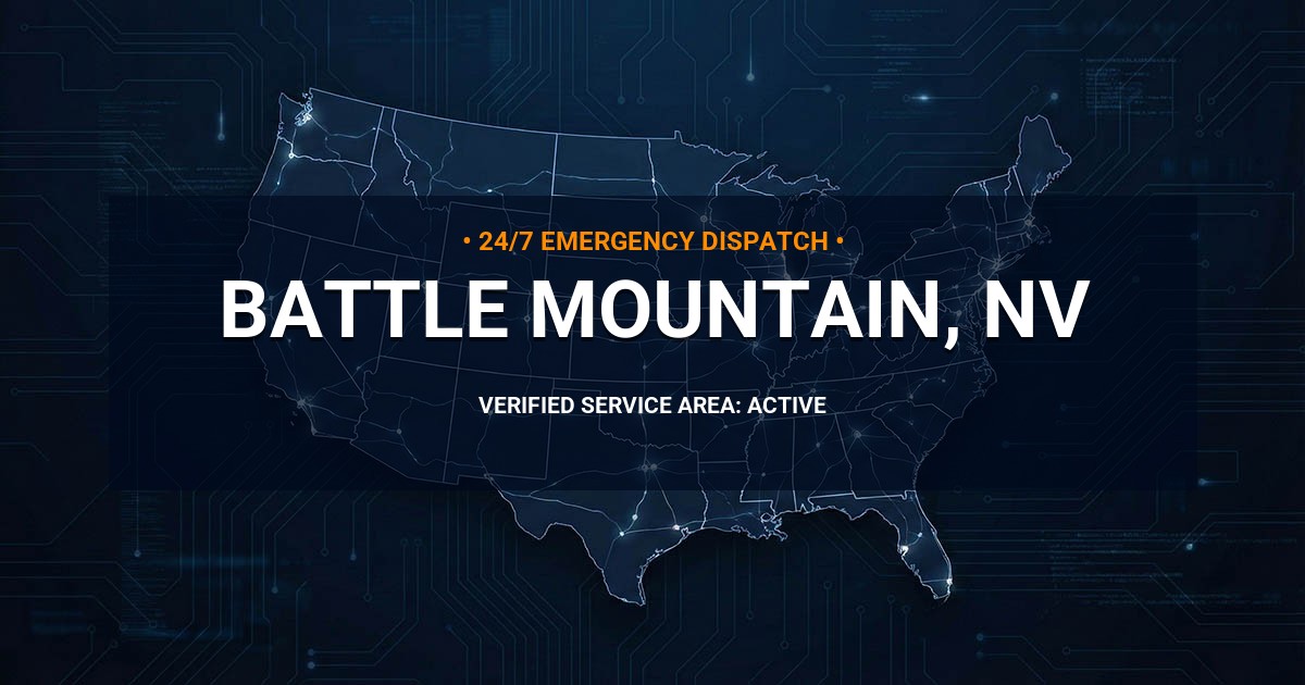Emergency Plumbing Dispatch Map for Plumbing Services: Battle Mountain, NV