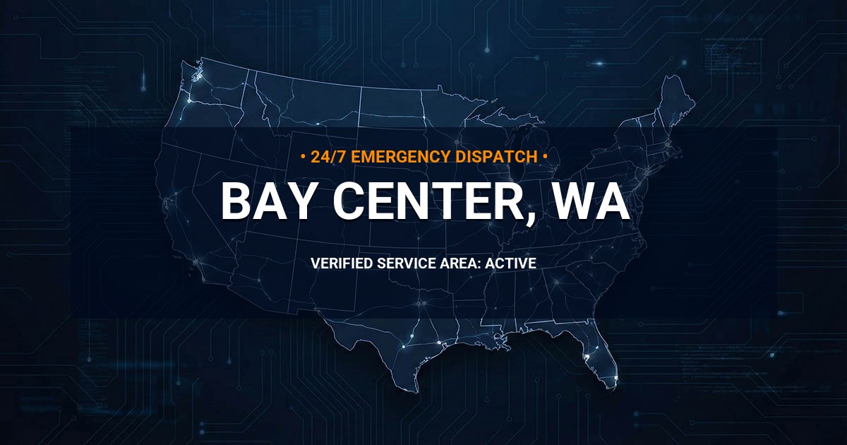 Emergency Plumbing Dispatch Map for Plumbing Services: Bay Center, WA
