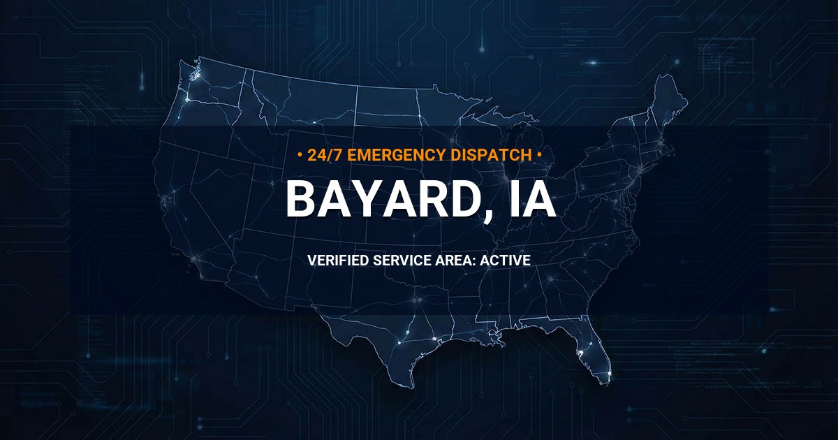 Emergency Plumbing Dispatch Map for Plumbing Services: Bayard, IA