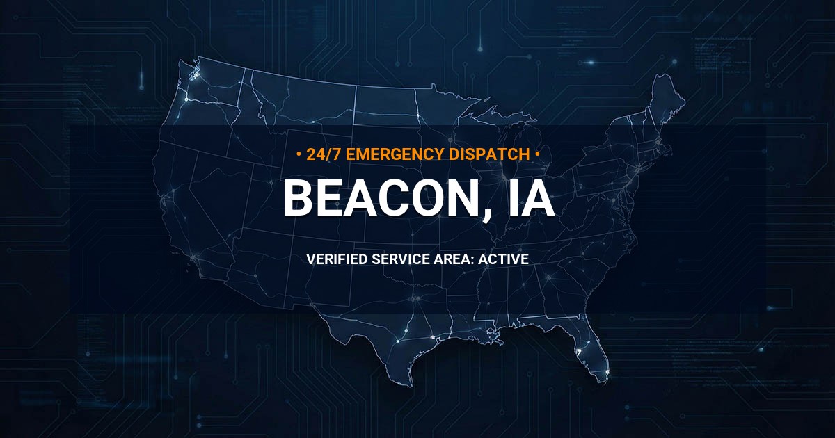 Emergency Plumbing Dispatch Map for Plumbing Services: Beacon, IA