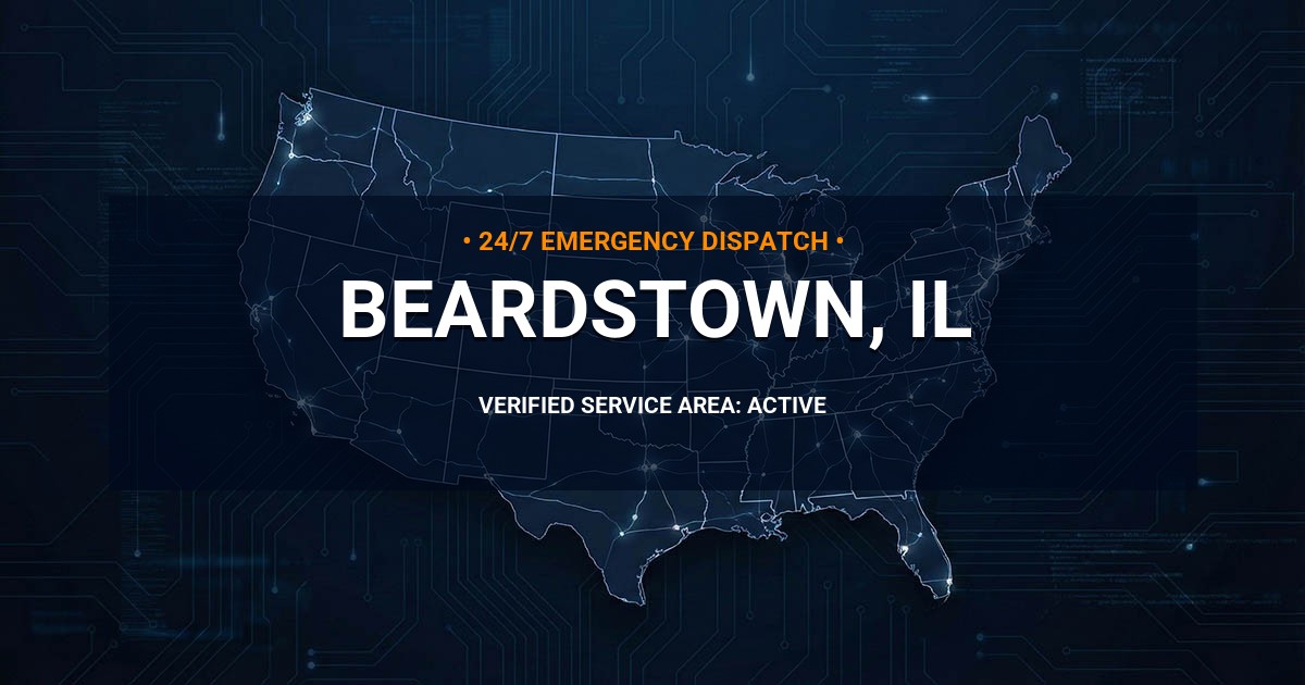 Emergency Plumbing Dispatch Map for Plumbing Services: Beardstown, IL