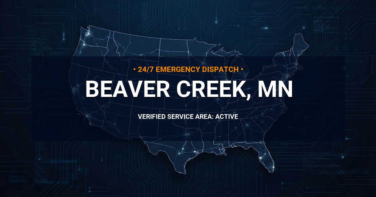 Emergency Plumbing Dispatch Map for Plumbing Services: Beaver Creek, MN