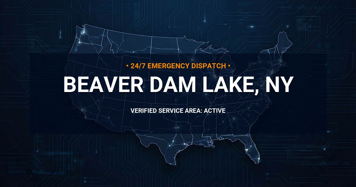 Emergency Plumbing Dispatch Map for Plumbing Services: Beaver Dam Lake, NY