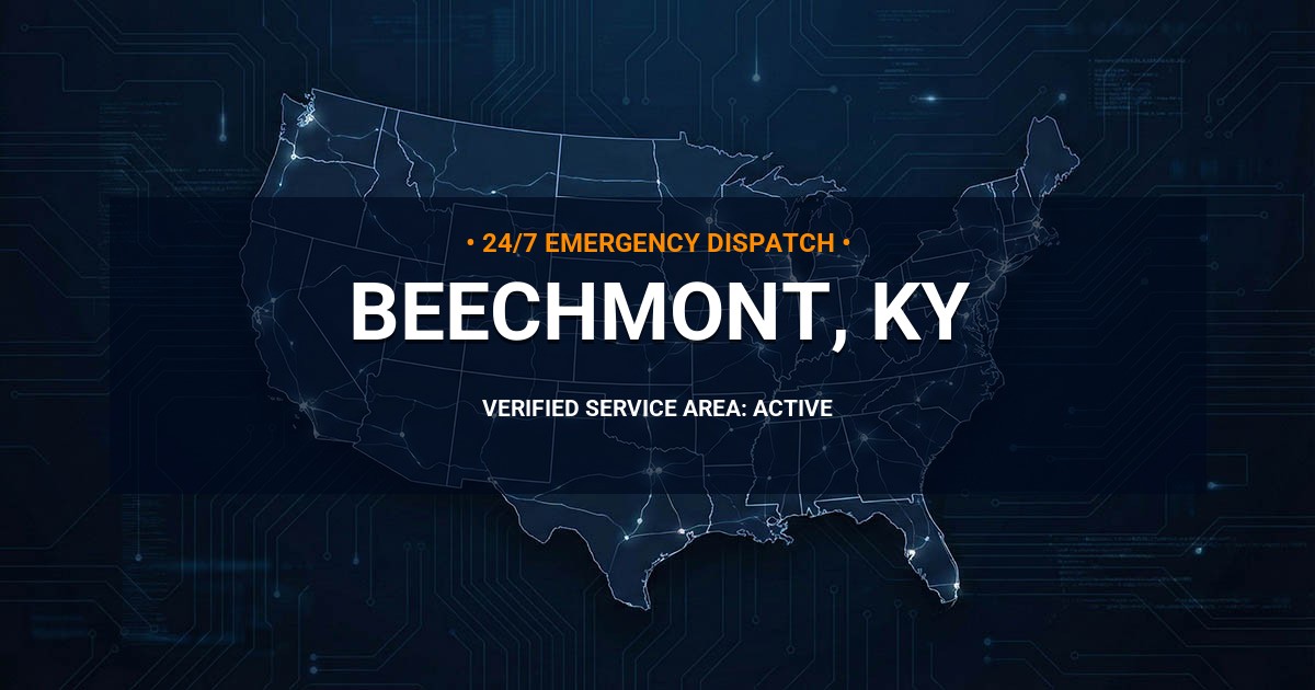 Emergency Plumbing Dispatch Map for Plumbing Services: Beechmont, KY