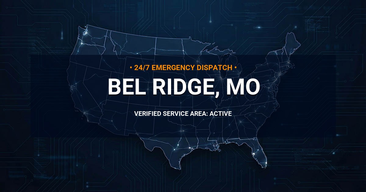 Emergency Plumbing Dispatch Map for Plumbing Services: Bel-Ridge, MO