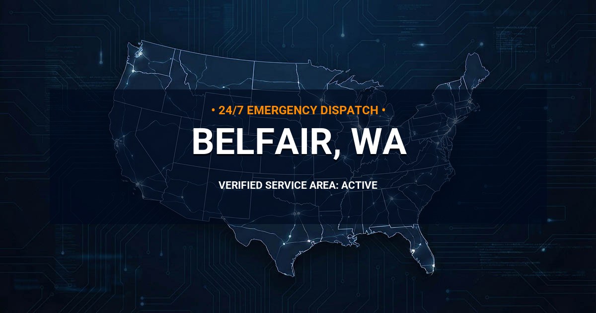 Emergency Plumbing Dispatch Map for Plumbing Services: Belfair, WA