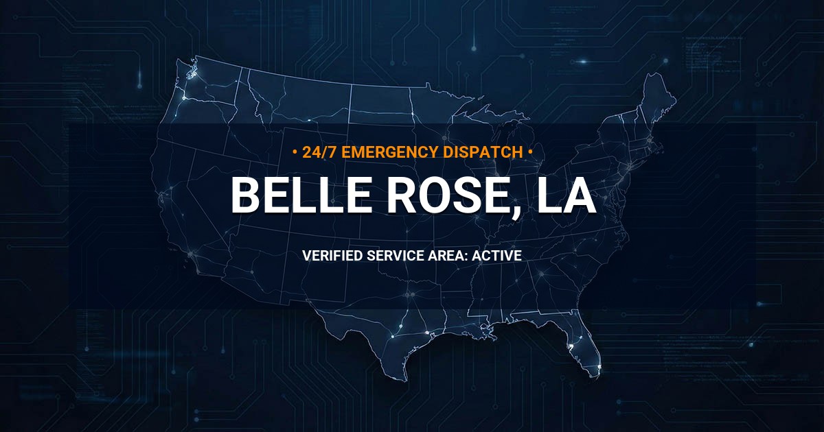 Emergency Plumbing Dispatch Map for Plumbing Services: Belle Rose, LA