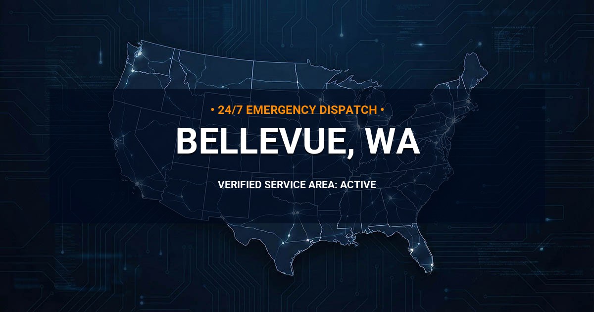 Emergency Plumbing Dispatch Map for Plumbing Services: Bellevue, WA