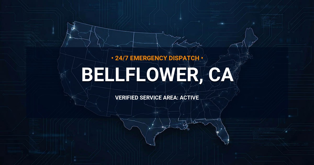 Emergency Plumbing Dispatch Map for Plumbing Services: Bellflower, CA