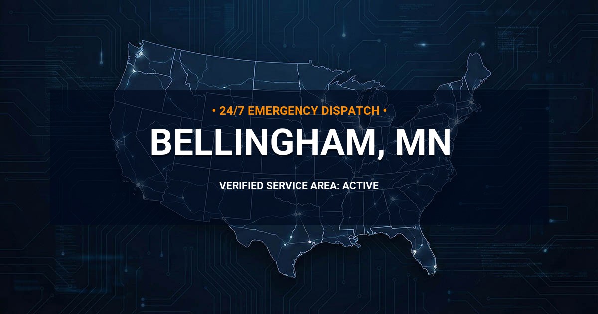 Emergency Plumbing Dispatch Map for Plumbing Services: Bellingham, MN