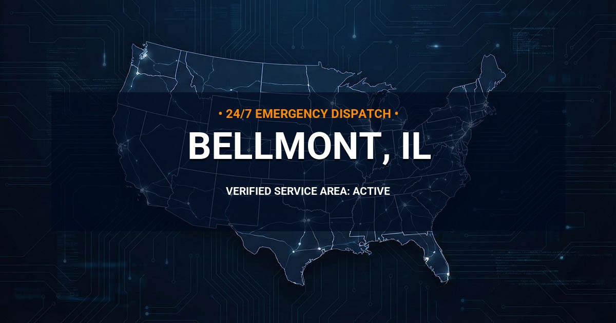 Emergency Plumbing Dispatch Map for Plumbing Services: Bellmont, IL