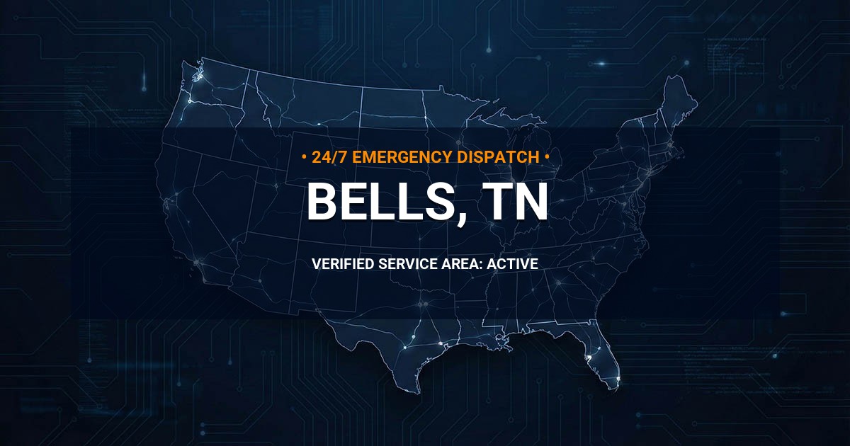 Emergency Plumbing Dispatch Map for Plumbing Services: Bells, TN