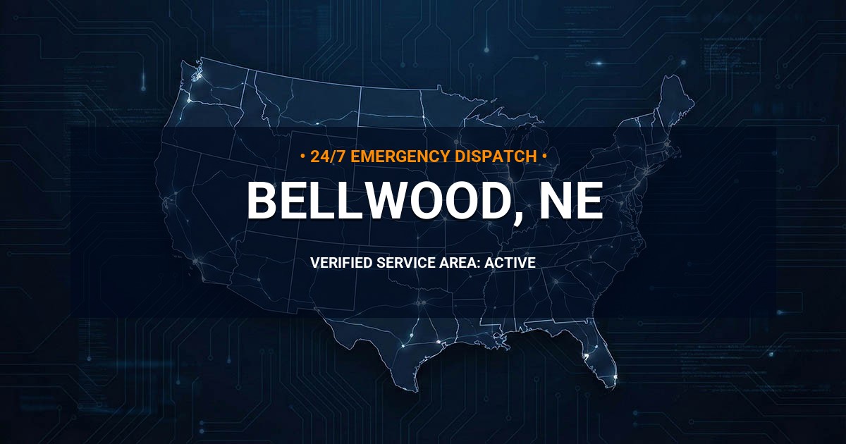 Emergency Plumbing Dispatch Map for Plumbing Services: Bellwood, NE