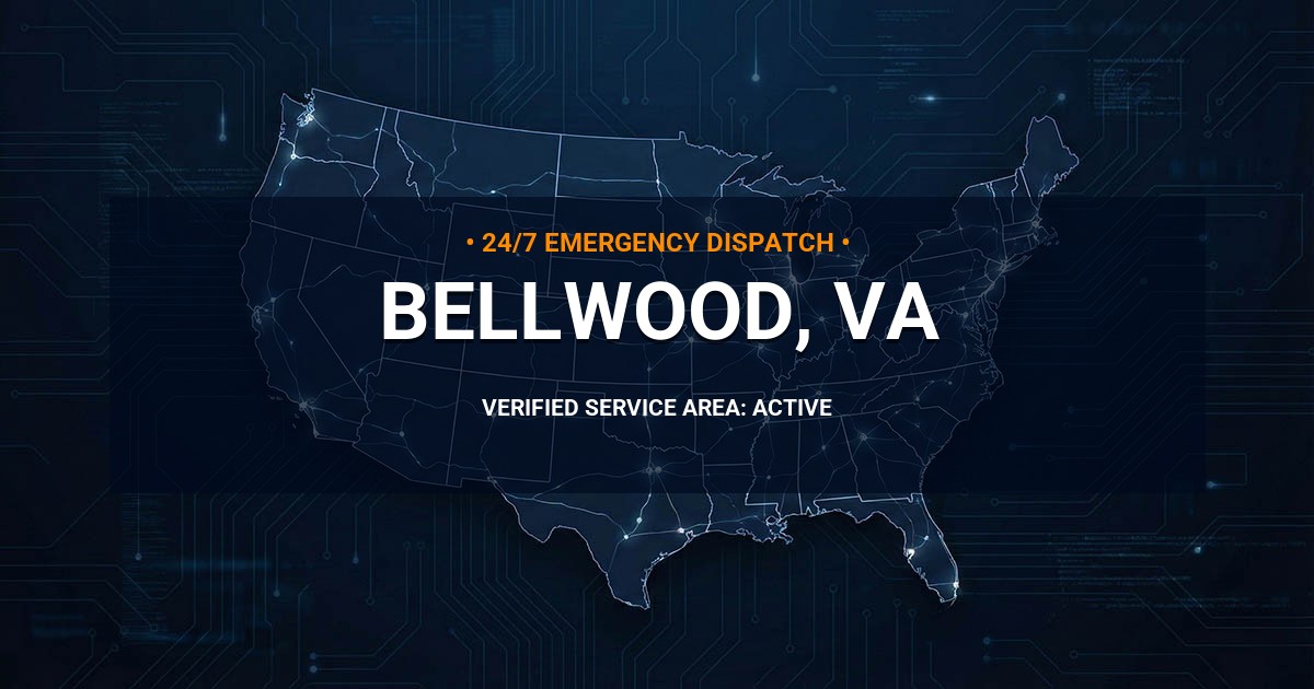 Emergency Plumbing Dispatch Map for Plumbing Services: Bellwood, VA
