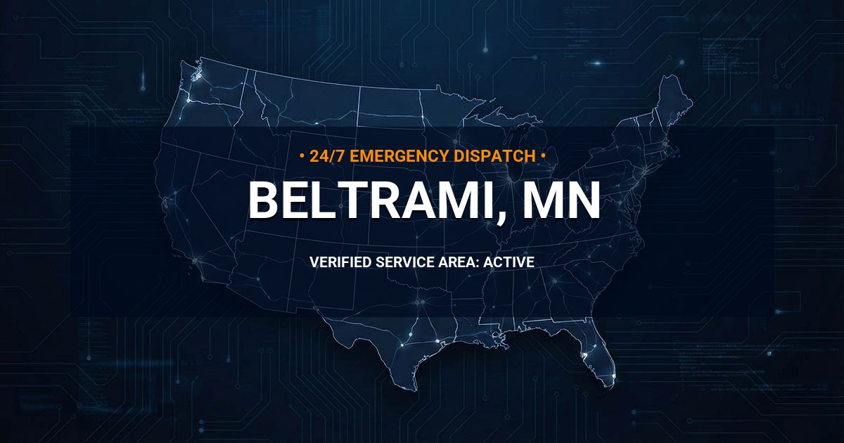 Emergency Plumbing Dispatch Map for Plumbing Services: Beltrami, MN