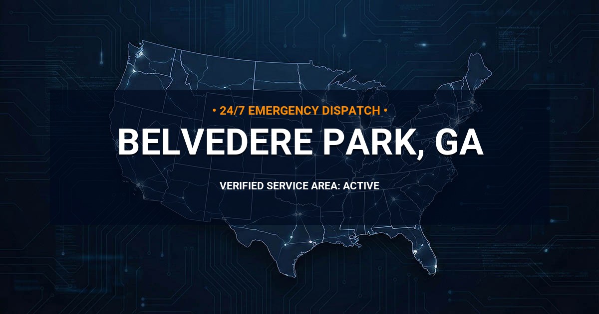 Emergency Plumbing Dispatch Map for Plumbing Services: Belvedere Park, GA