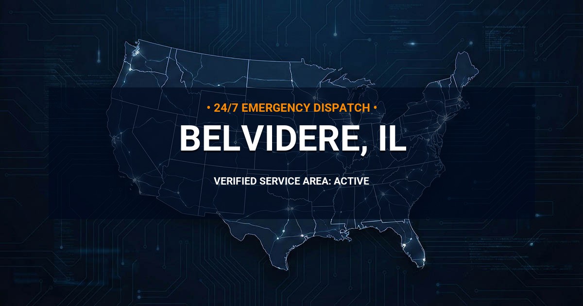 Emergency Plumbing Dispatch Map for Plumbing Services: Belvidere, IL