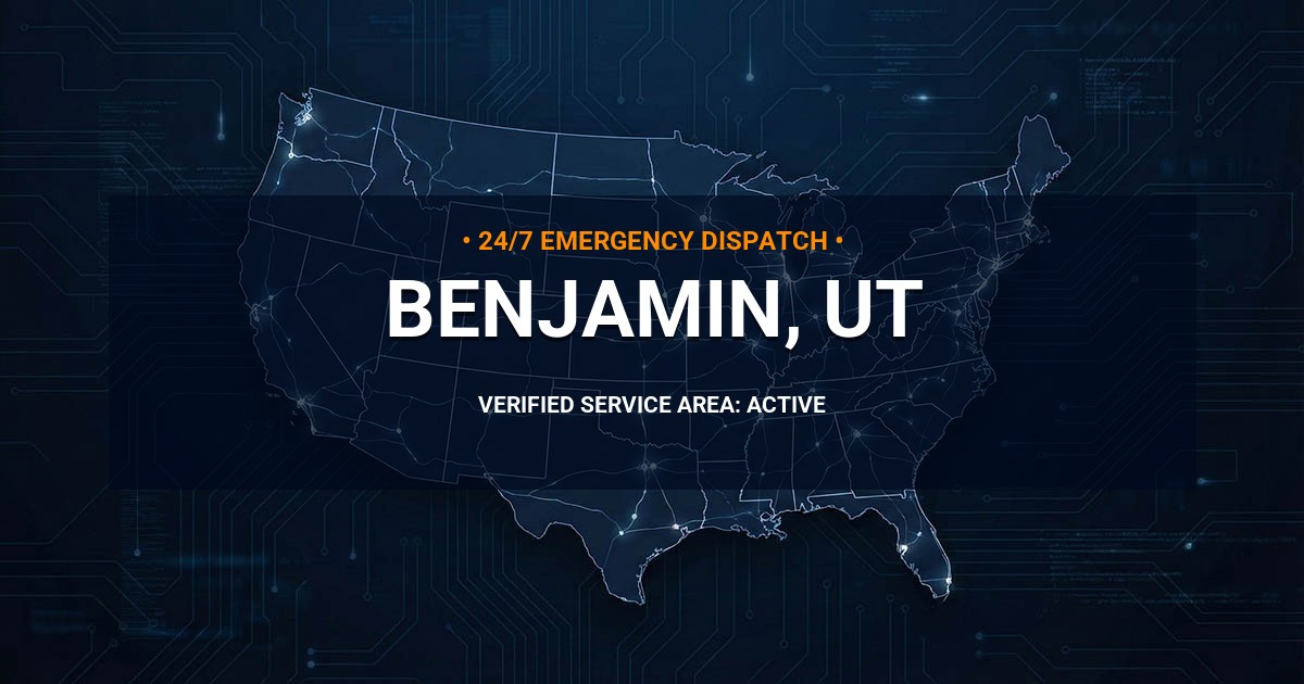 Emergency Plumbing Dispatch Map for Plumbing Services: Benjamin, UT