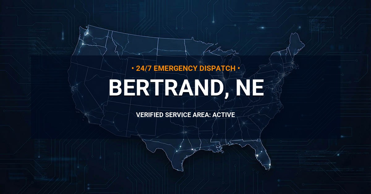 Emergency Plumbing Dispatch Map for Plumbing Services: Bertrand, NE