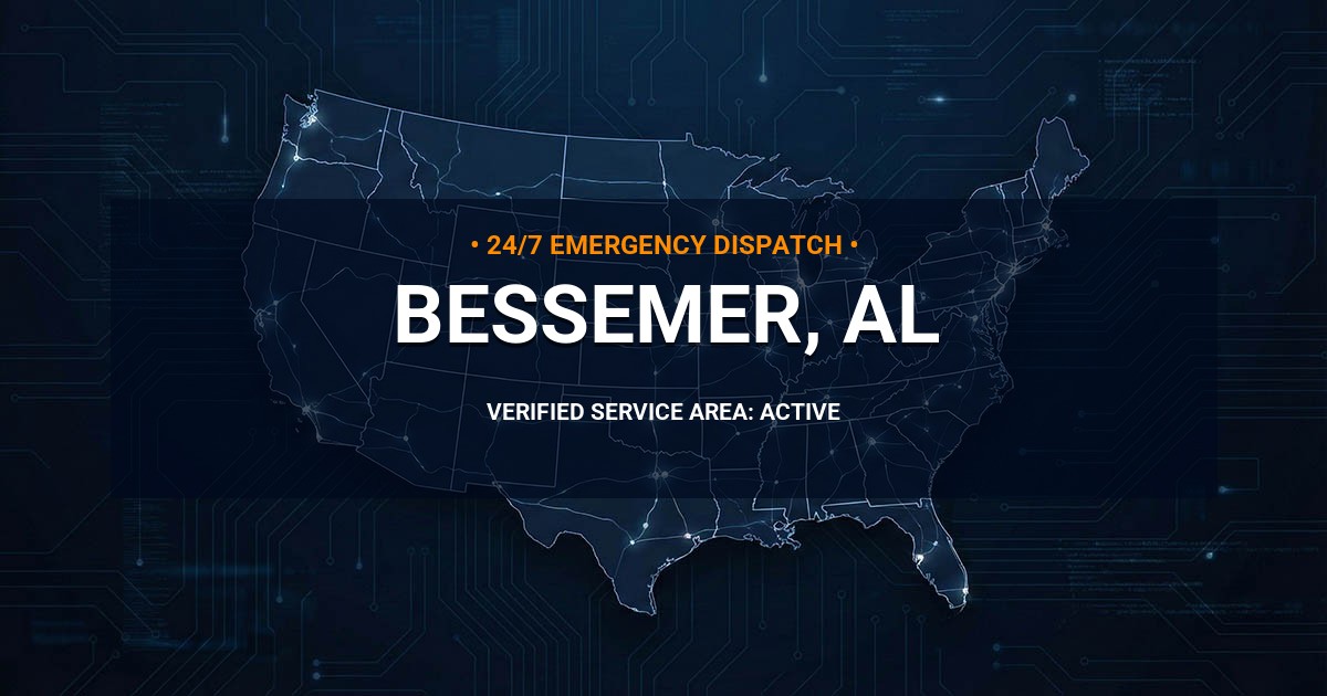 Emergency Plumbing Dispatch Map for Plumbing Services: Bessemer, AL