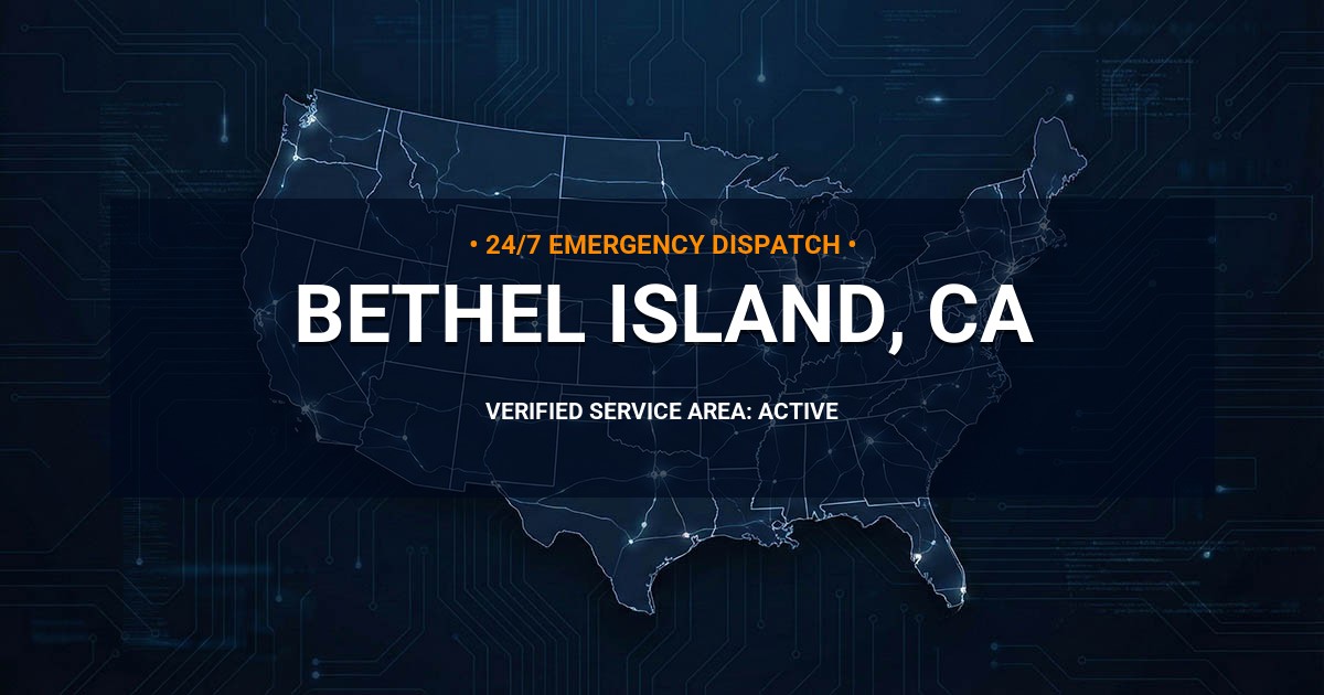 Emergency Plumbing Dispatch Map for Plumbing Services: Bethel Island, CA