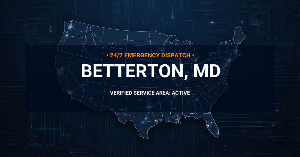 Emergency Plumbing Dispatch Map for Plumbing Services: Betterton, MD
