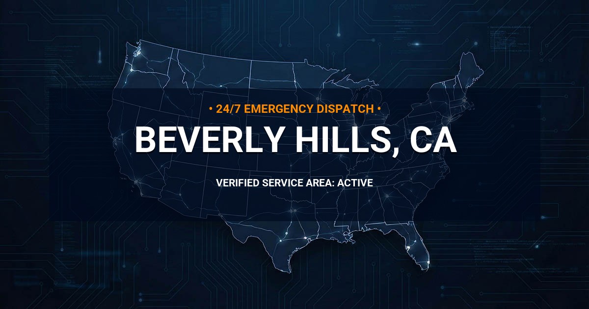 Emergency Plumbing Dispatch Map for Plumbing Services: Beverly Hills, CA