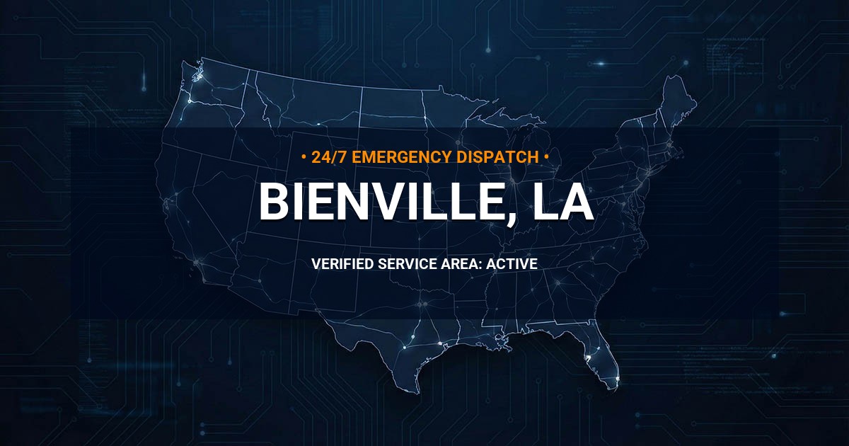 Emergency Plumbing Dispatch Map for Plumbing Services: Bienville, LA