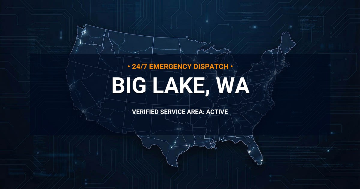 Emergency Plumbing Dispatch Map for Plumbing Services: Big Lake, WA