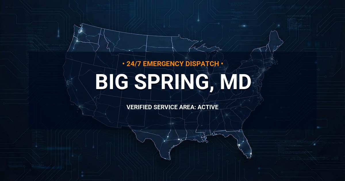 Emergency Plumbing Dispatch Map for Plumbing Services: Big Spring, MD