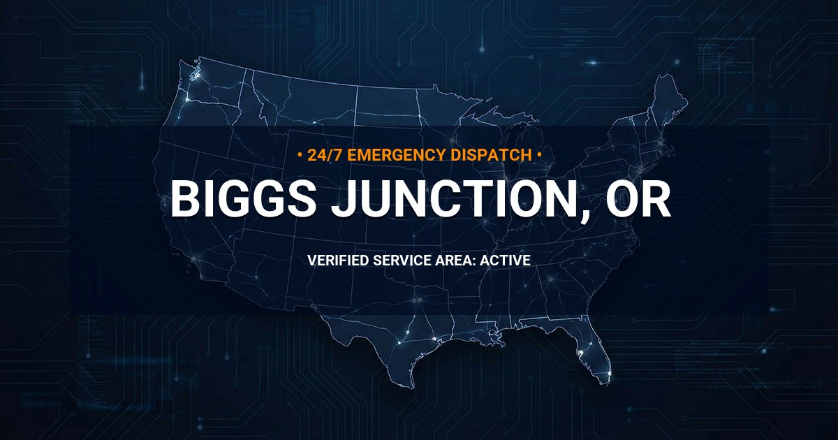 Emergency Plumbing Dispatch Map for Plumbing Services: Biggs Junction, OR