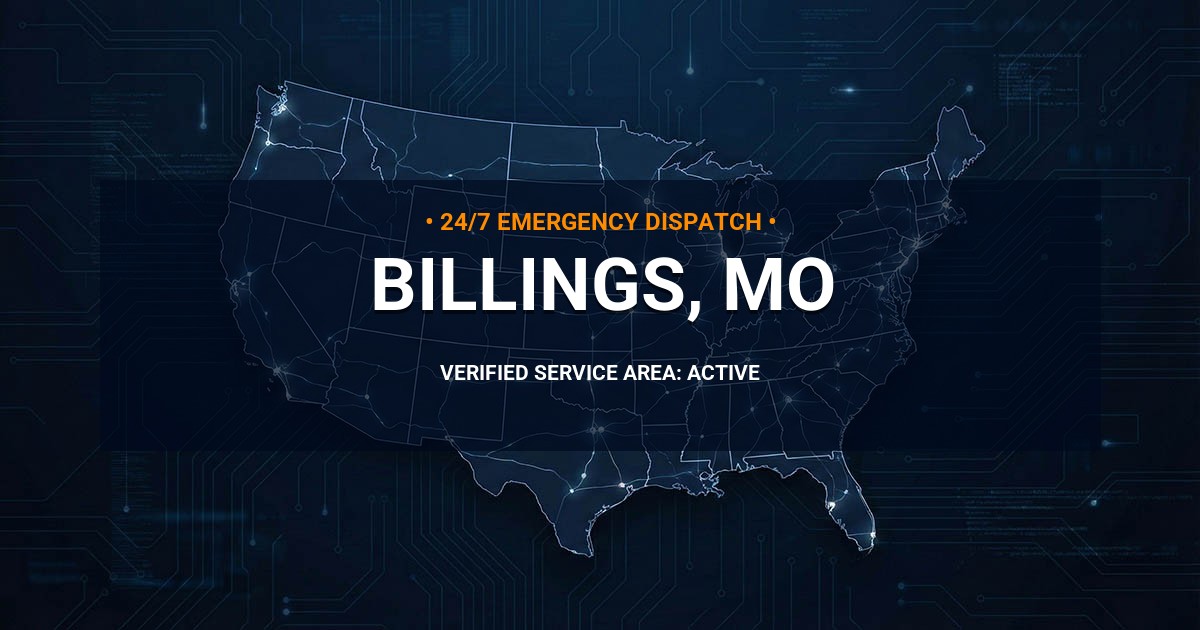 Emergency Plumbing Dispatch Map for Plumbing Services: Billings, MO