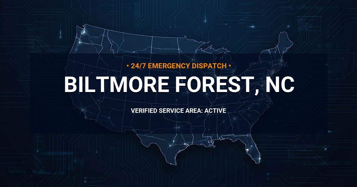 Emergency Plumbing Dispatch Map for Plumbing Services: Biltmore Forest, NC