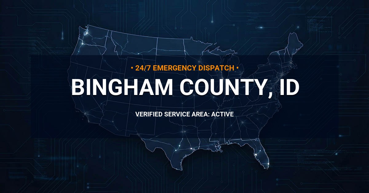 Emergency Plumbing Dispatch Map for Bingham County Plumbing Logistics