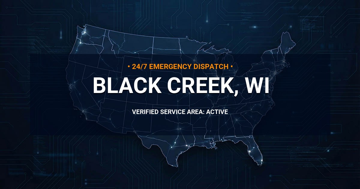 Emergency Plumbing Dispatch Map for Plumbing Services: Black Creek, WI
