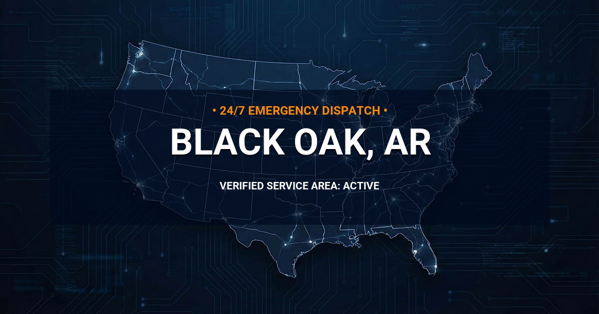 Emergency Plumbing Dispatch Map for Plumbing Services: Black Oak, AR