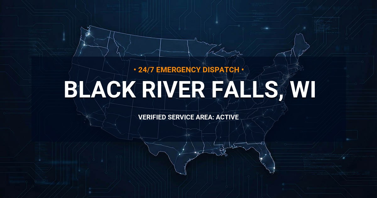 Emergency Plumbing Dispatch Map for Plumbing Services: Black River Falls, WI