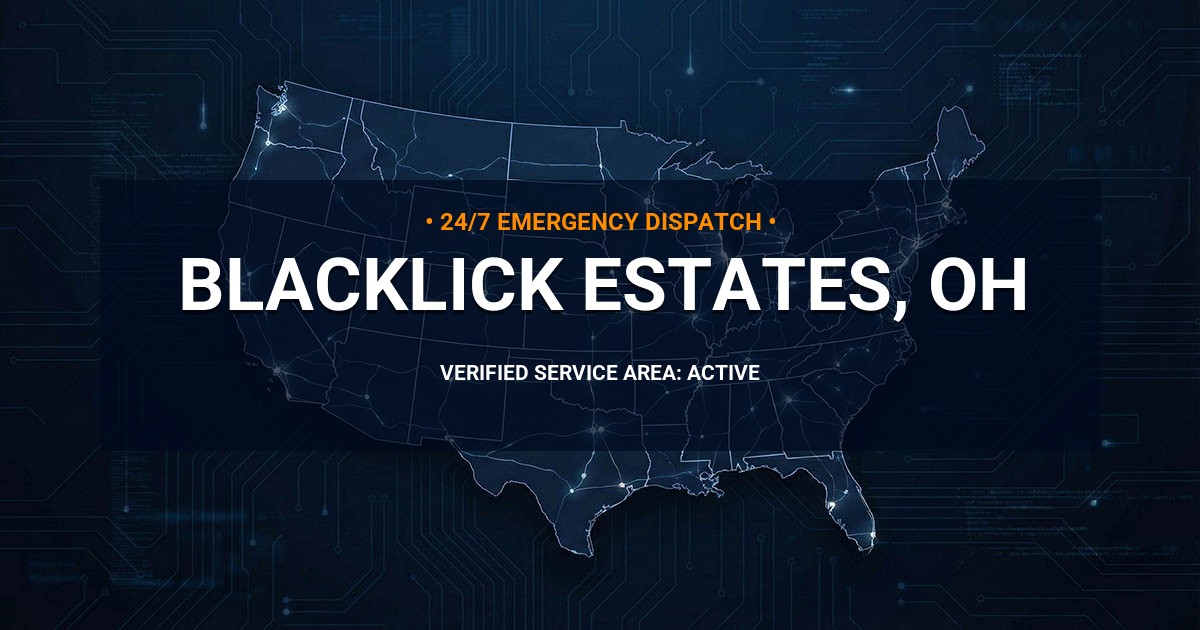 Emergency Plumbing Dispatch Map for Plumbing Services: Blacklick Estates, OH