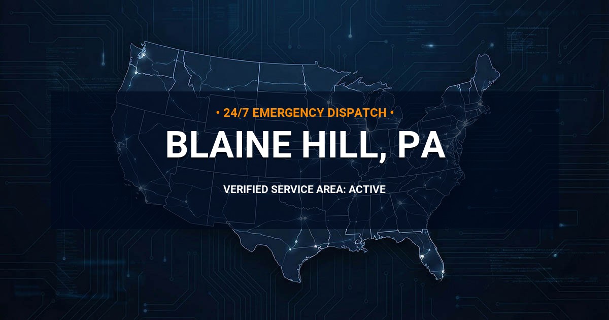 Emergency Plumbing Dispatch Map for Plumbing Services: Blaine Hill, PA