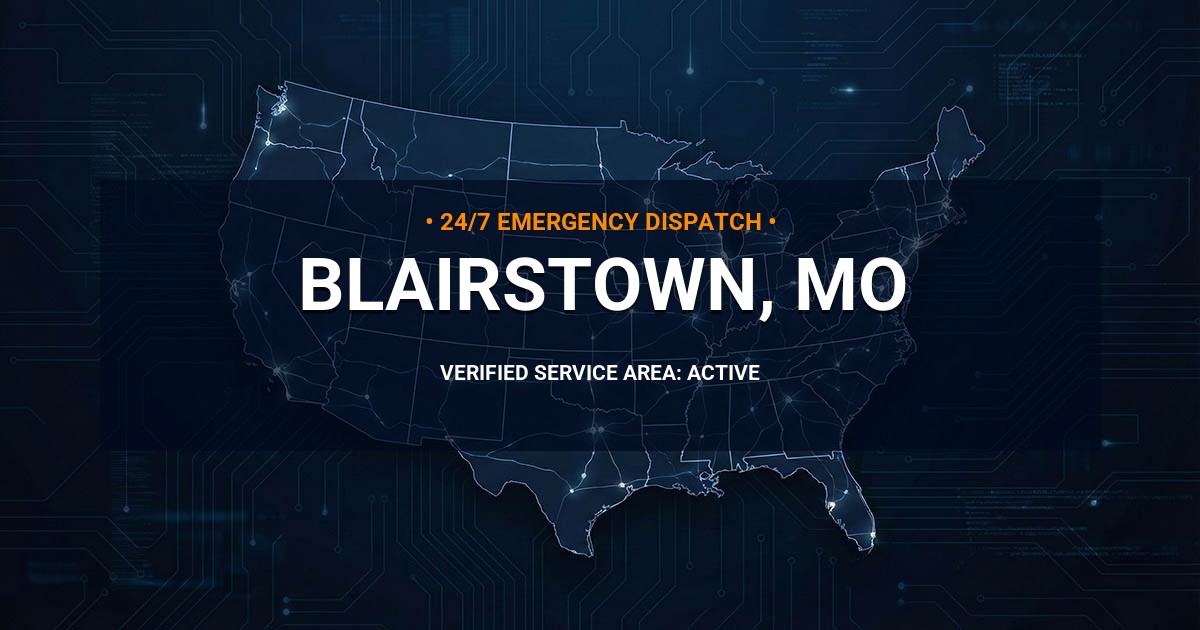 Emergency Plumbing Dispatch Map for Plumbing Services: Blairstown, MO