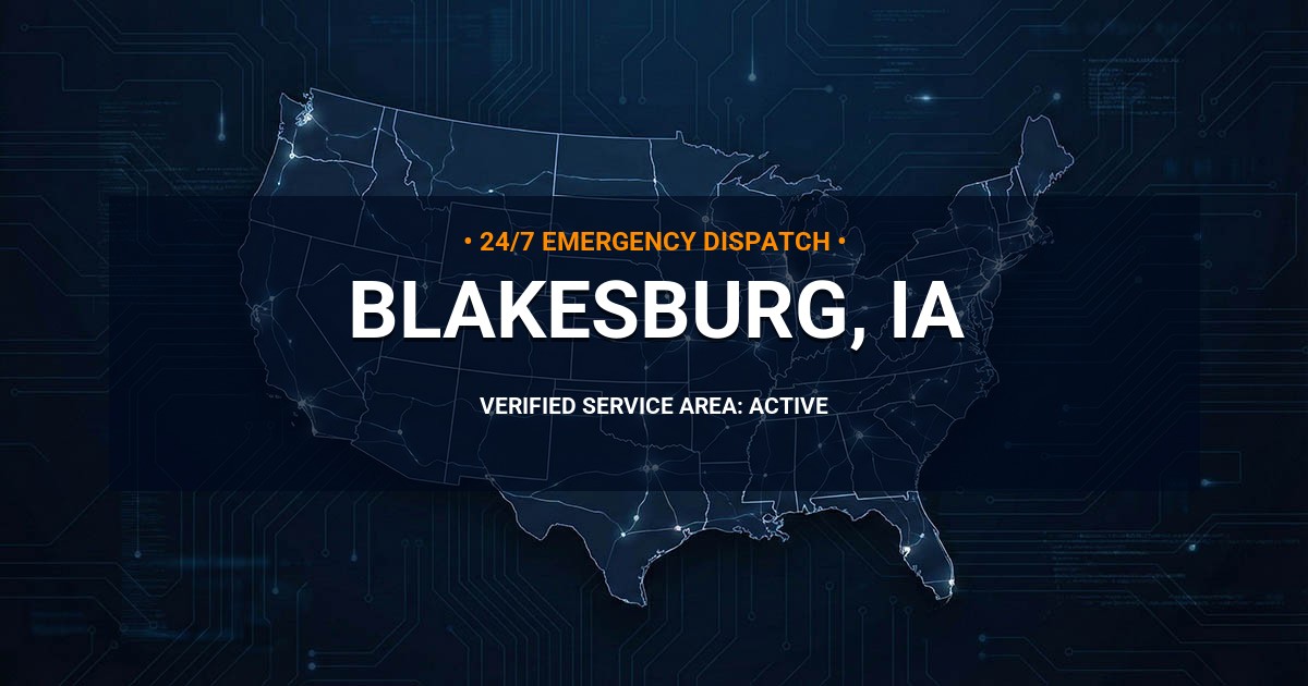 Emergency Plumbing Dispatch Map for Plumbing Services: Blakesburg, IA