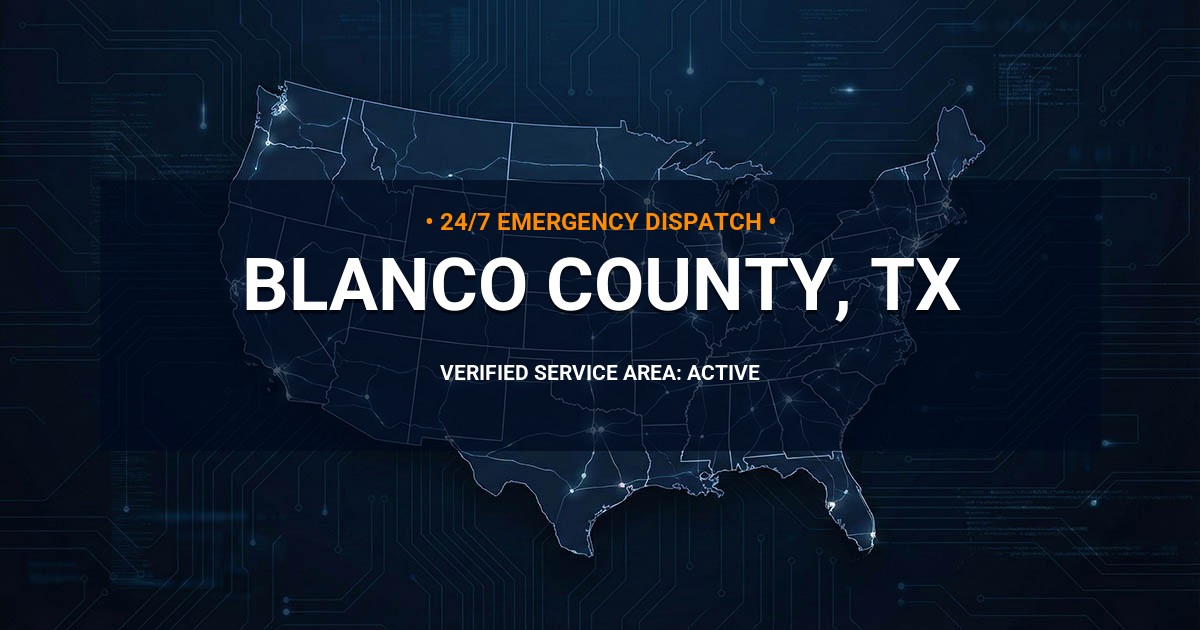 Emergency Plumbing Dispatch Map for Blanco County Plumbing Logistics