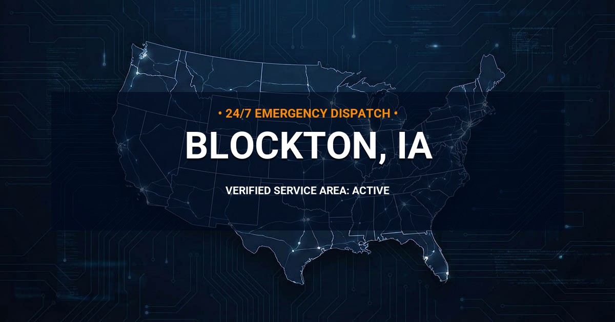 Emergency Plumbing Dispatch Map for Plumbing Services: Blockton, IA