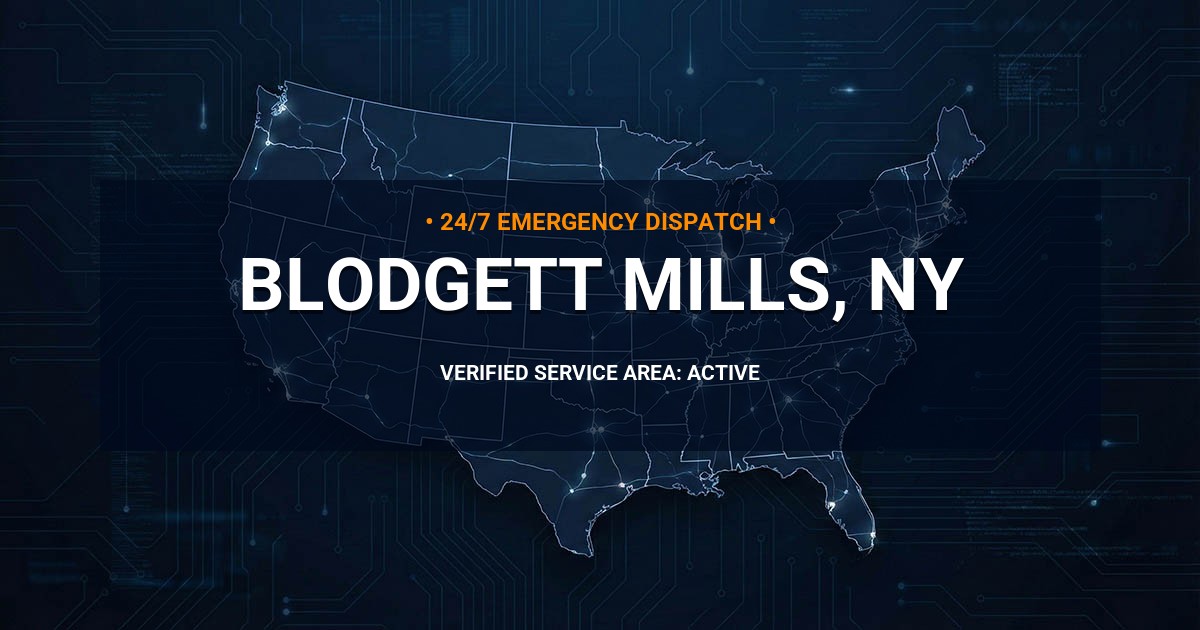 Emergency Plumbing Dispatch Map for Plumbing Services: Blodgett Mills, NY