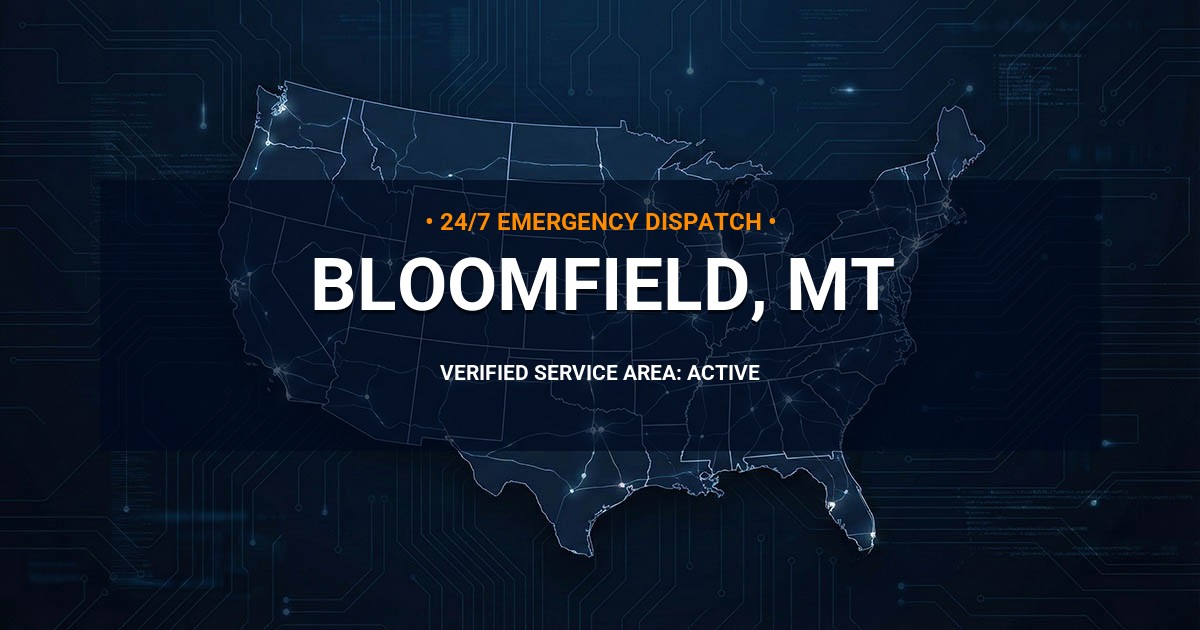 Emergency Plumbing Dispatch Map for Plumbing Services: Bloomfield, MT
