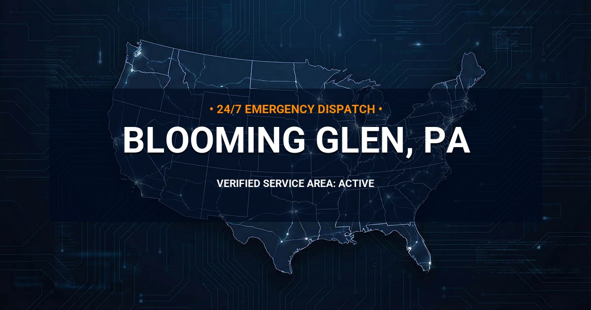 Emergency Plumbing Dispatch Map for Plumbing Services: Blooming Glen, PA